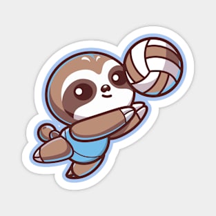 Cute Sloth Volleyball Player Magnet