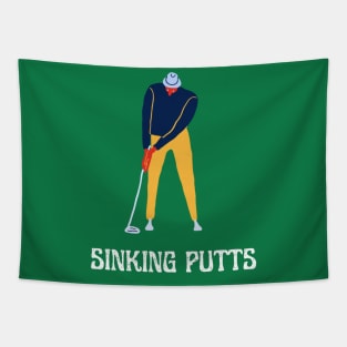 Sinking Golf Putts Fun Apparel Tapestry