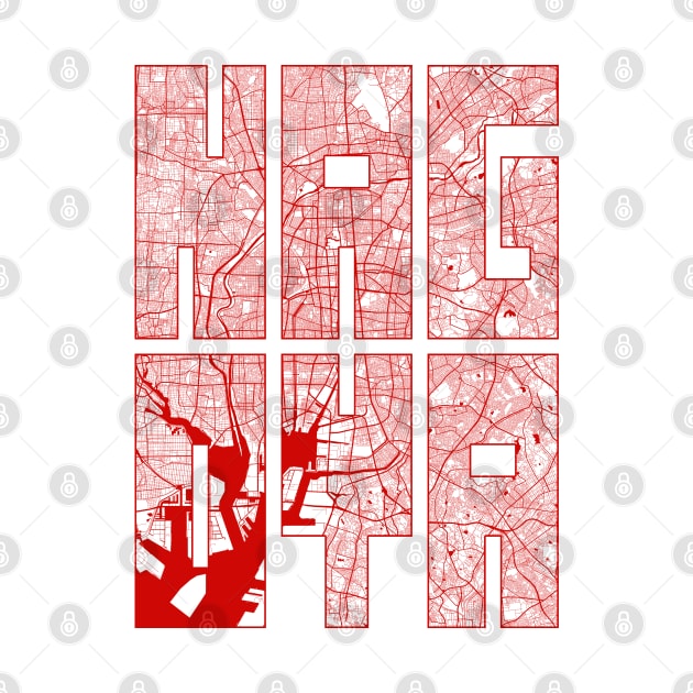 Nagoya, Japan City Map Typography - Oriental by deMAP Studio