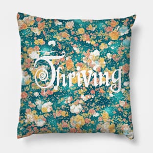 Thriving Floral Art Design Pillow