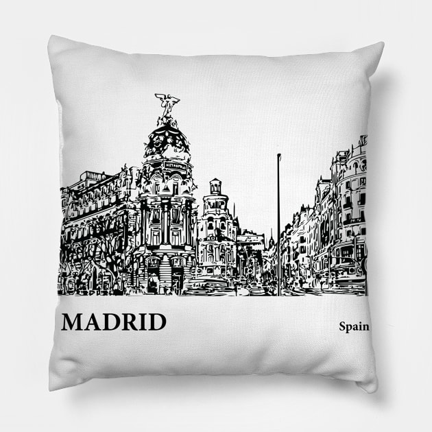 Madrid - Spain Pillow by Lakeric