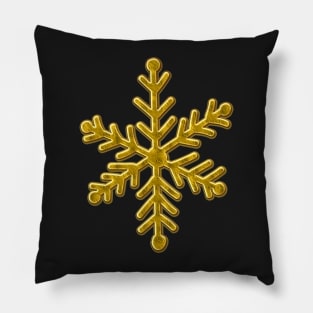 Golden Snowflake Pillow