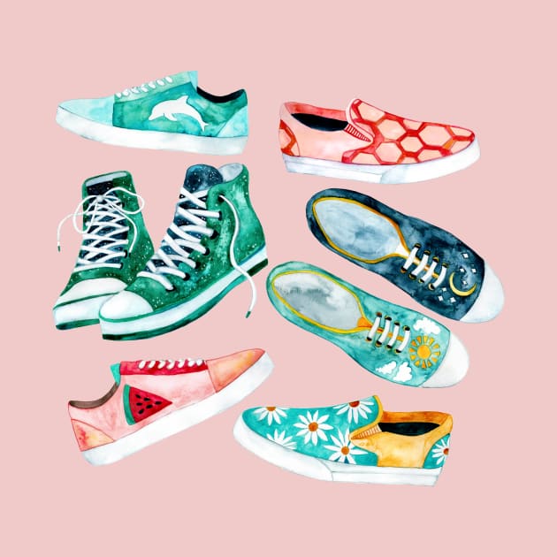 Sole-Mates - Watercolour Shoes by tangerinetane
