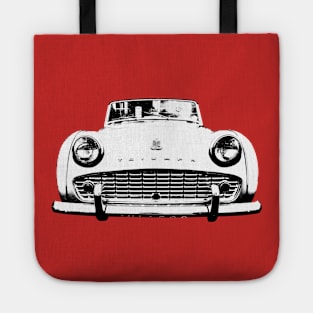 Triumph TR3 British classic car monoblock black and white Tote