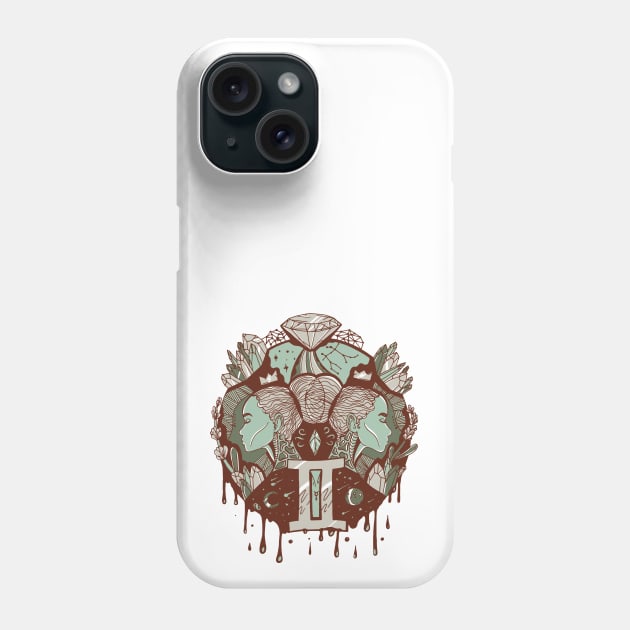 Rust Sage Mystic Gemini Phone Case by kenallouis