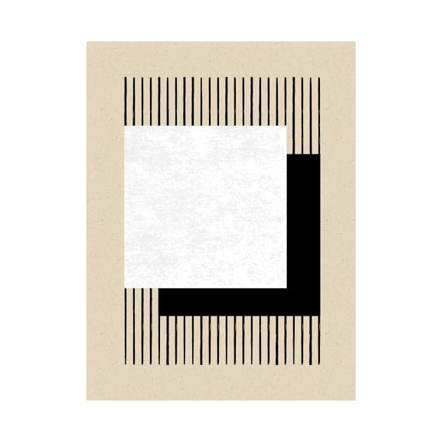 Square B&W Stripes - Abstract by moonlightprint