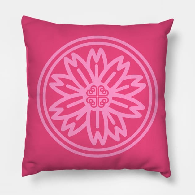 CHERRY BLOSSOM CREST Pillow by cholesterolmind