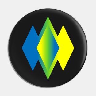 Blue-Yellow Diamonds Pin