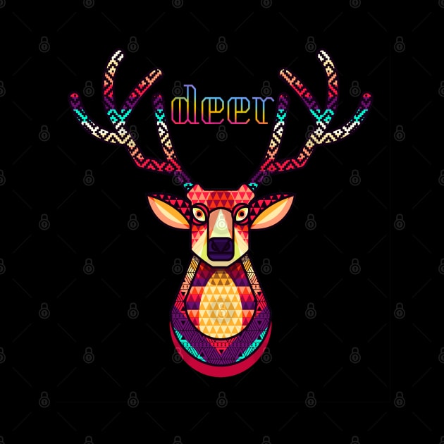 Cute Deer Animal Colorfull by JeffDesign