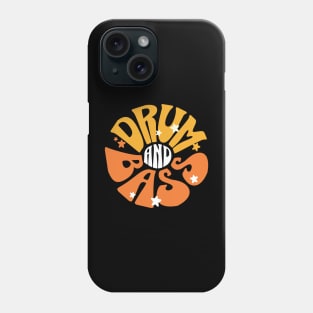 DRUM AND BASS  - Y2K Floral Font (White/Orange/Yellow) Phone Case