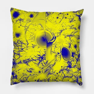 Storm brewing in alien blue and yellow Pillow