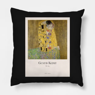 The Kiss by Klimt with text Pillow