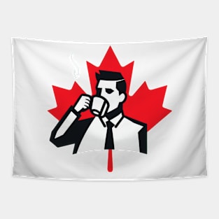 Maple Leaf Coffee Logo Tapestry