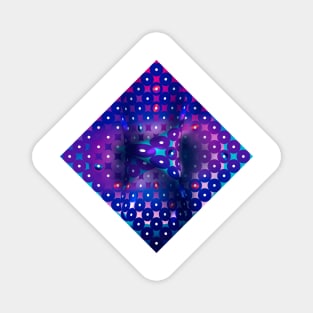 Avantgarde psychedelic rhombus in blue Magnet