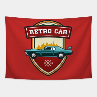 Vintage Retro Car Badge Tapestry