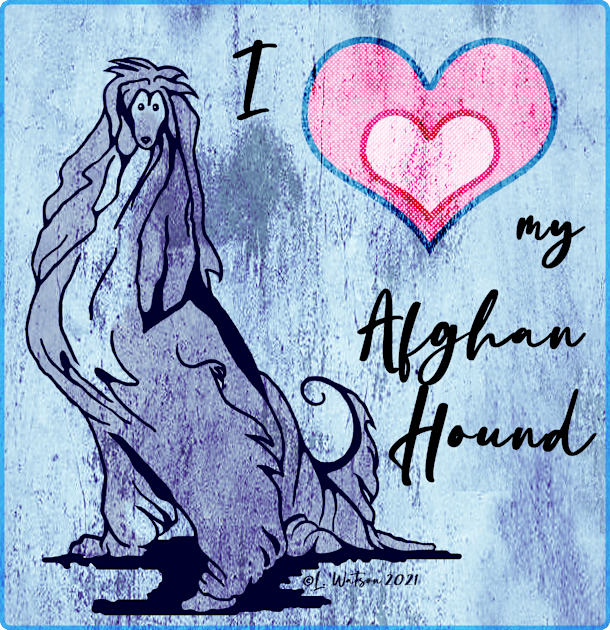 AFGHAN HOUND. Blue grunge. Love, Heart. Kids T-Shirt by chepea2