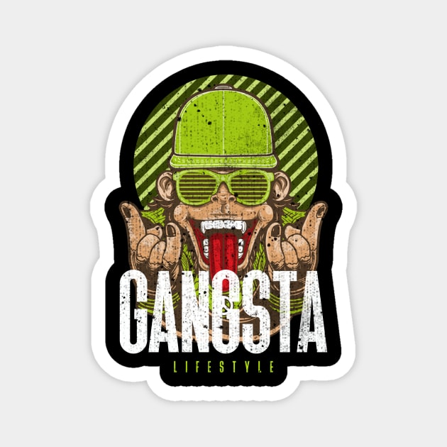 GANGSTA Lifestyle / Urban Streetwear Magnet by Redboy