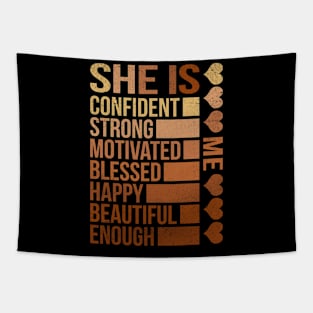 She Is Confident Strong Motivated Tapestry