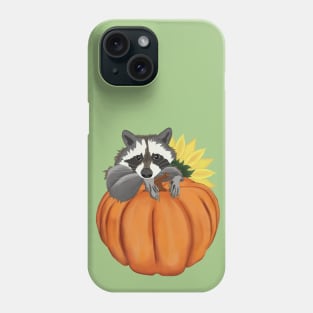 Raccoon, Pumpkin and Sunflower Phone Case