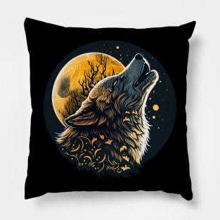 Wolf in the moonlight Pillow