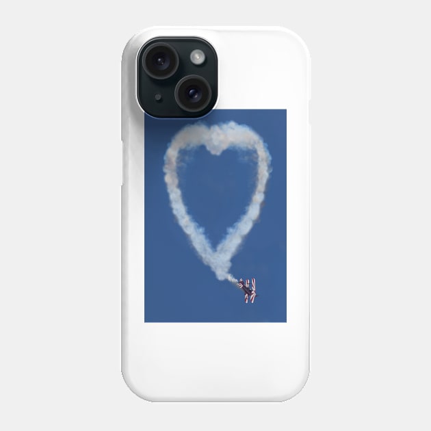 Heart shape smoke and plane Phone Case by photogarry