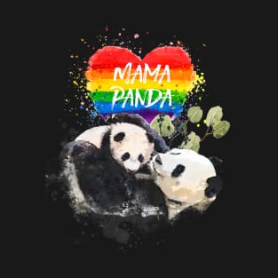 Lgbt Pride Mama Panda Bear Rainbow Love T-Shirt