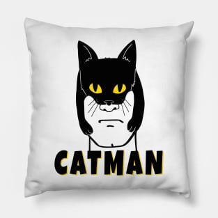 CatMan New Super Hero in Town Pillow