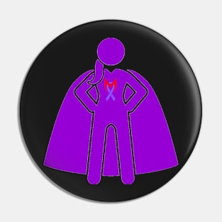 S Witch Awareness Ribbon Woman Superhero Silhouette Pin