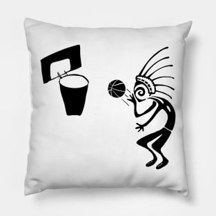 Kokopelli basketball black Pillow