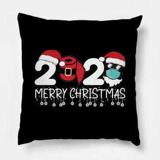 Merry Christmas 2020 Quarantine Christmas Santa Face Mask Pillow