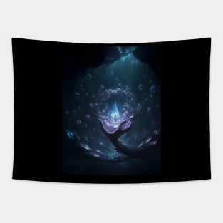 A Hand Holding A Sacred Crystal - Ai Art Tapestry