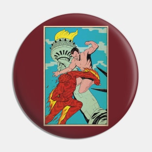 Namor VS the original Human Torch Pin