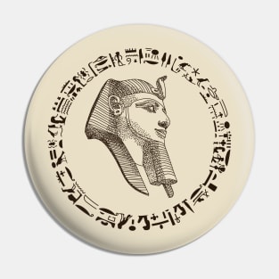 Brown Ancient Pharao mask with hieroglyphics Pin