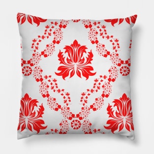 Red damask pattern Pillow