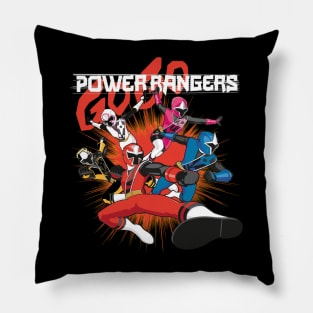 Red Power Ranger Roars Into Action Pillow