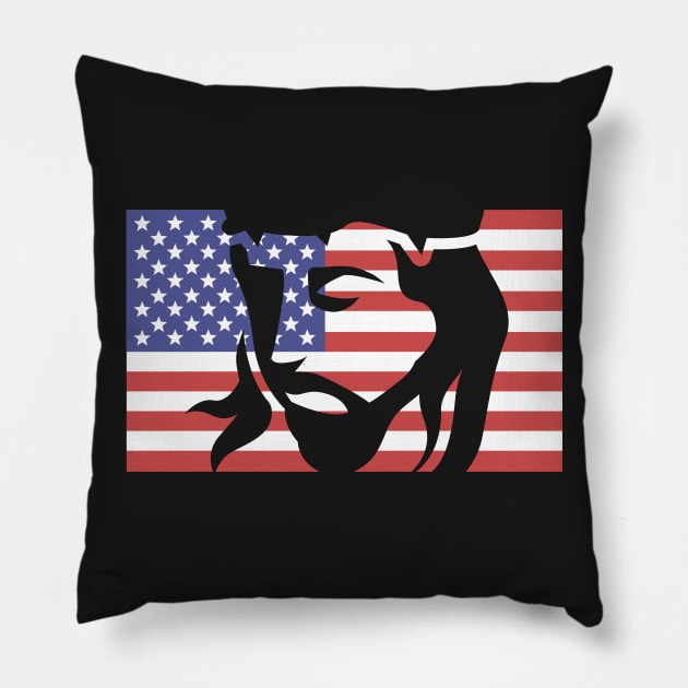 United States Flag & Jesus Christ Pillow by MeatMan