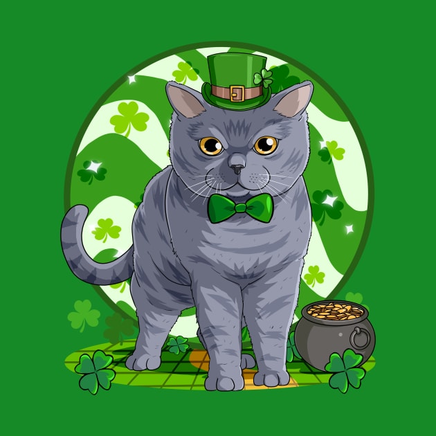 British Shorthair Cat St. Patricks Day Leprechaun by Noseking