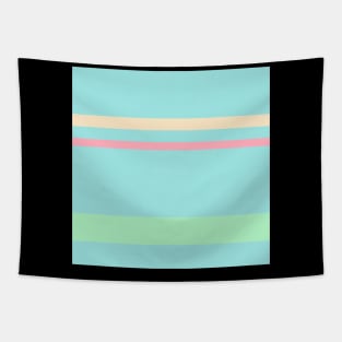 A striking shape of Light Pink, Robin'S Egg Blue, Magic Mint and Bisque stripes. - Sociable Stripes Tapestry