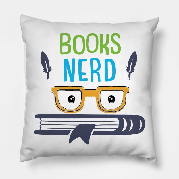 Books Nerd Pillow by ZerOne01