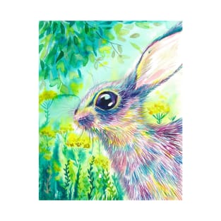 Rainbow hare watercolor T-Shirt