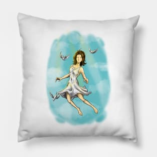 Girl Flying Pillow