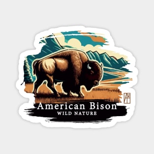 American Bison - WILD NATURE - BISON -6 Magnet