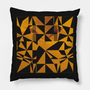 Golden yellow geometric pattern Pillow