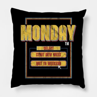 Monday Game Retro Video Gamer Pillow