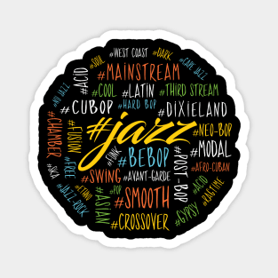 Colorful Jazz Genres Design Magnet