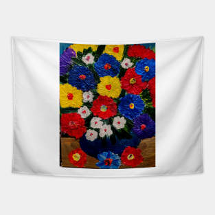 Bright and colorful abstract flowers Tapestry