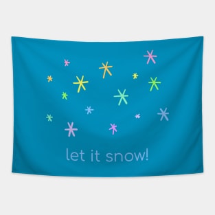 Let It Snow! (Rainbow Flakes) Tapestry