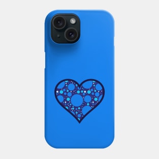 Blue Polka Dot Heart Phone Case