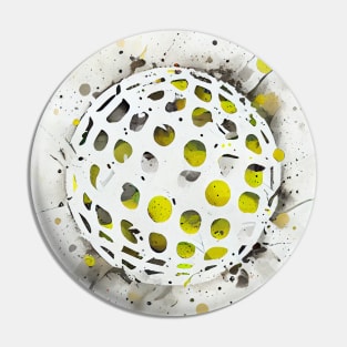 Yellow Graffiti Style Pickleball Ball Pin