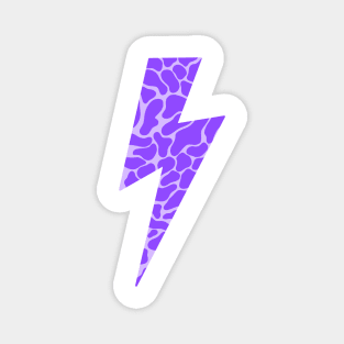 purple cow print lightning bolt Magnet